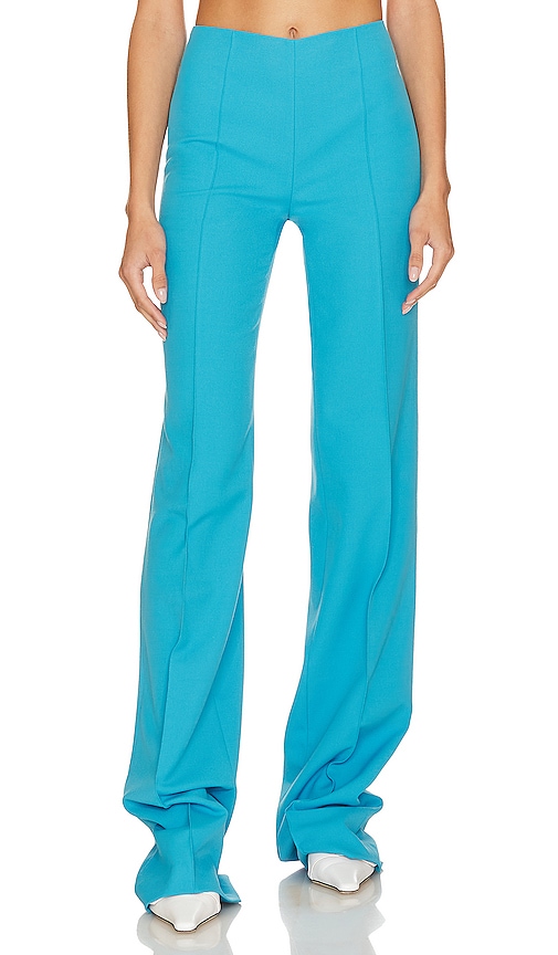 Nue Studio Sea Wave Straight-leg Woven Trousers In Turquoise