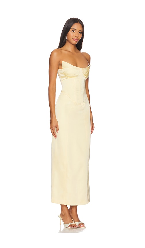 Shop Nastyamasha Maxi Satin Dress In Yellow