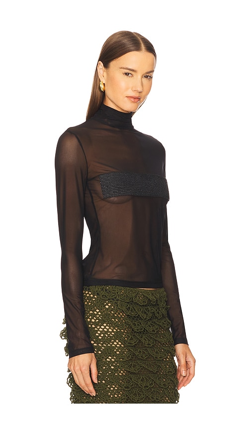 Nastyamasha Mesh Top In Black