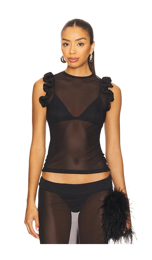 nastyamasha Mesh Ruffle Top