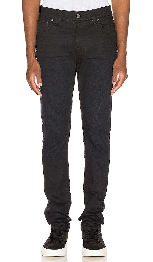 nudie jeans thin finn dry black coated