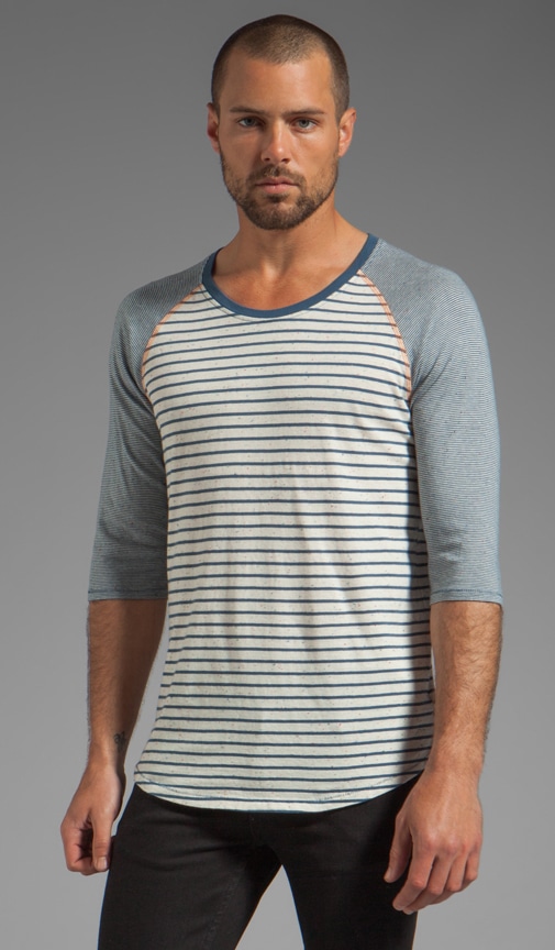 Quarter Sleeve Stripe Tee