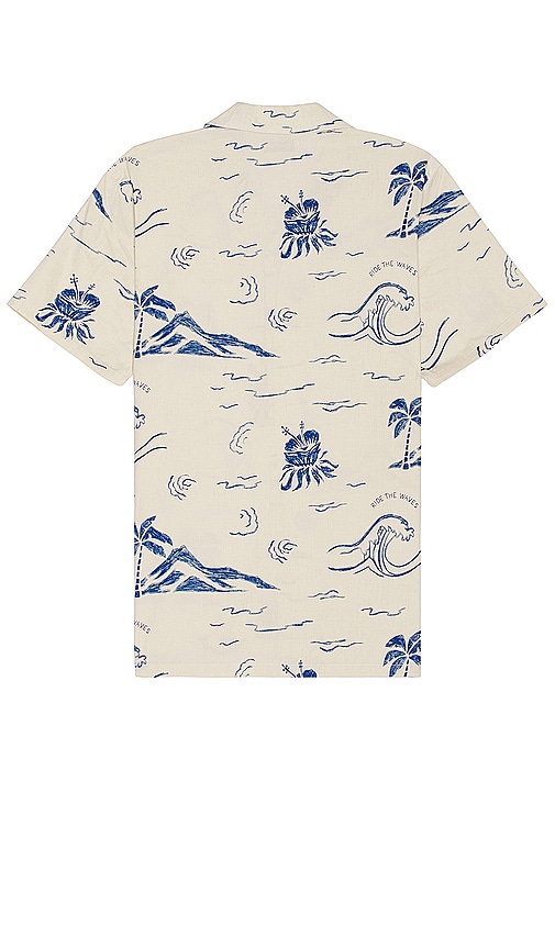 Shop Nudie Jeans Arvid Waves Hawaii Shirt In 淡褐色