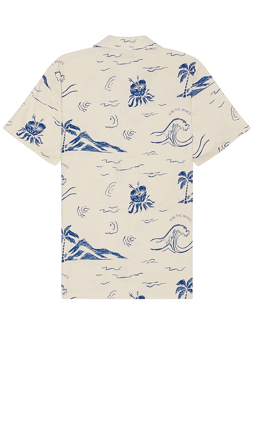 Shop Nudie Jeans Arvid Waves Hawaii Shirt In 淡褐色