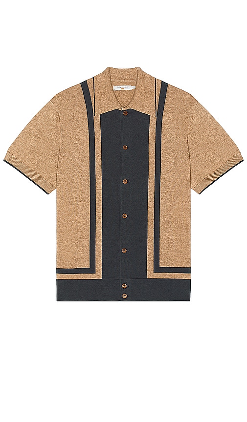 Nudie Jeans Fabbe Knit Polo Shirt In 米色