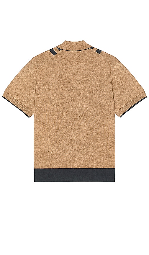 Shop Nudie Jeans Fabbe Knit Polo Shirt In 米色