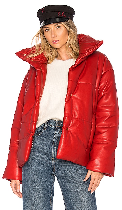 Nanushka single-breasted faux-leather jacket - Red