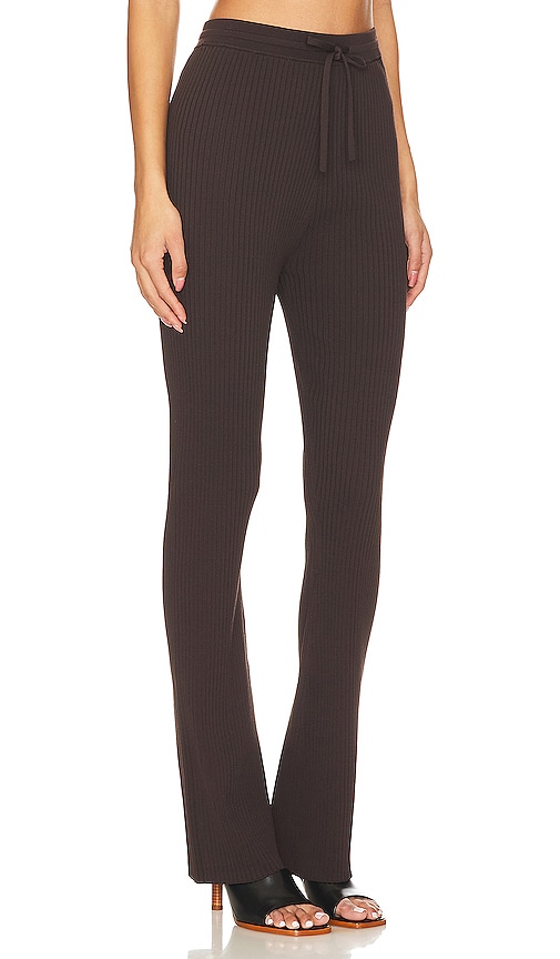 Shop Nanushka Cornelie Pant In Dark Brown