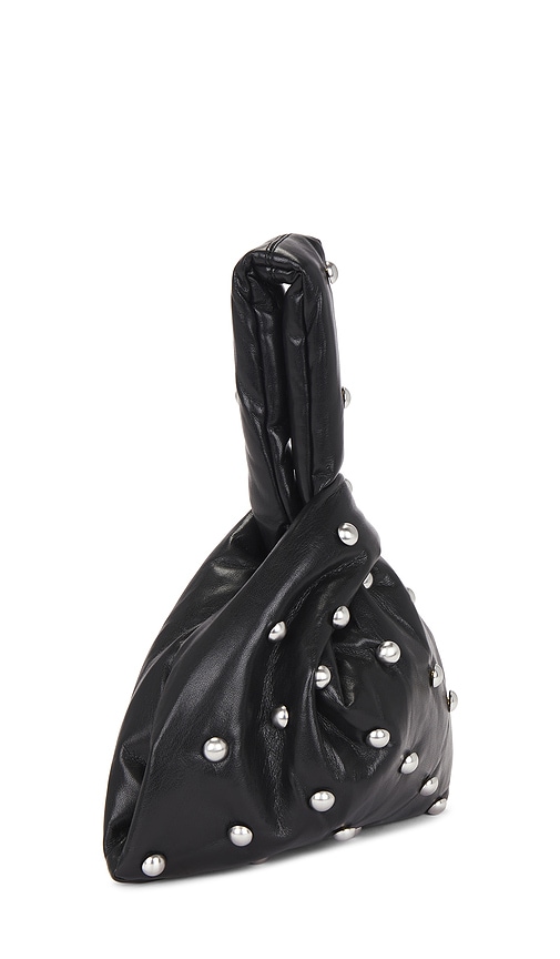  Nanushka Clutch Jen In Black,metallic Silver. 
