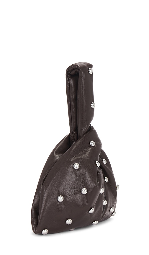  Nanushka Clutch Jen In Chocolate,metallic Silver. 