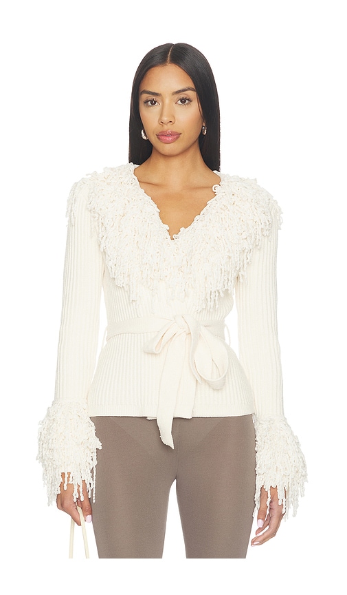 Knit Fringe V-neck Cardigan