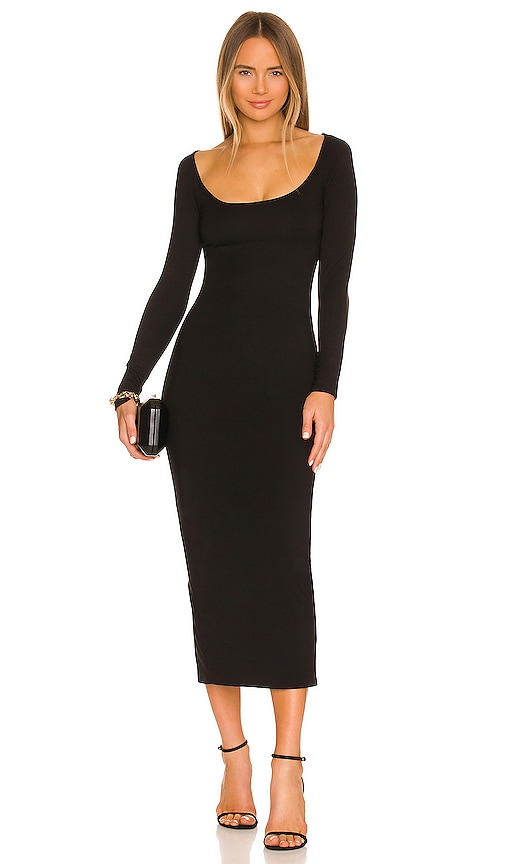 Not Yours To Keep Milan Midi Dress in Black