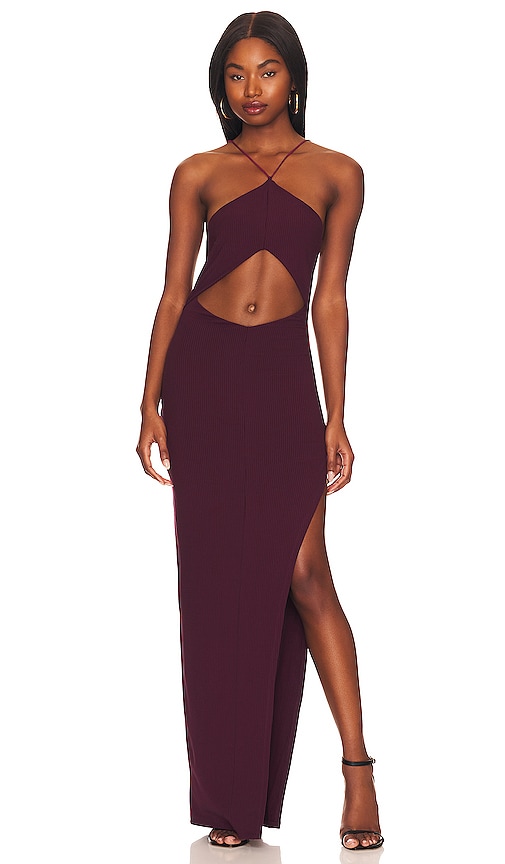 Annie One Shoulder Bandeau Top in Burgundy