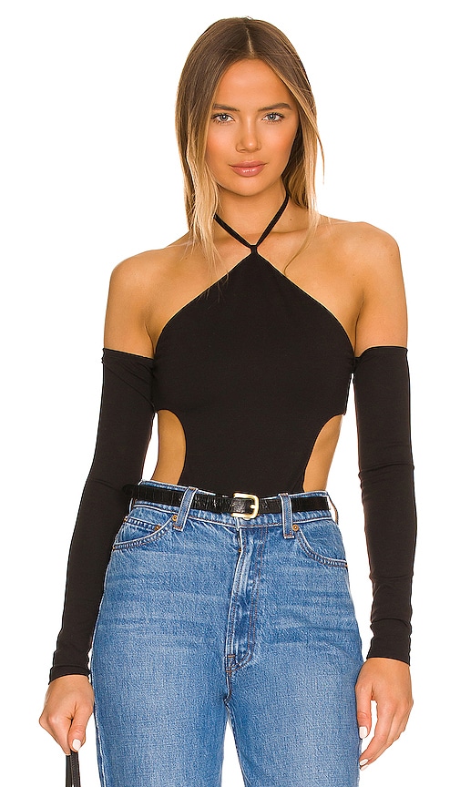 Not Yours To Keep Aries Bodysuit in Black