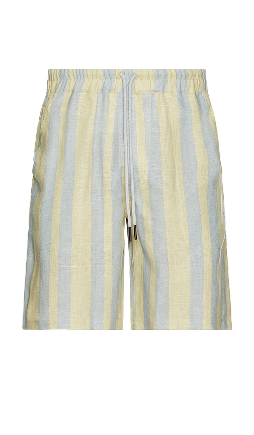  Oas Kurze Hose, Reine Baumwolle Mist Strata In Blue,yellow. Größe S. Also In M, L. 