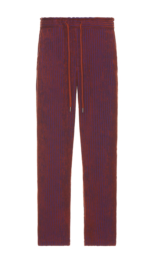 Shop Oas Deep Cut Ayora Terry Pants In Rusty Red