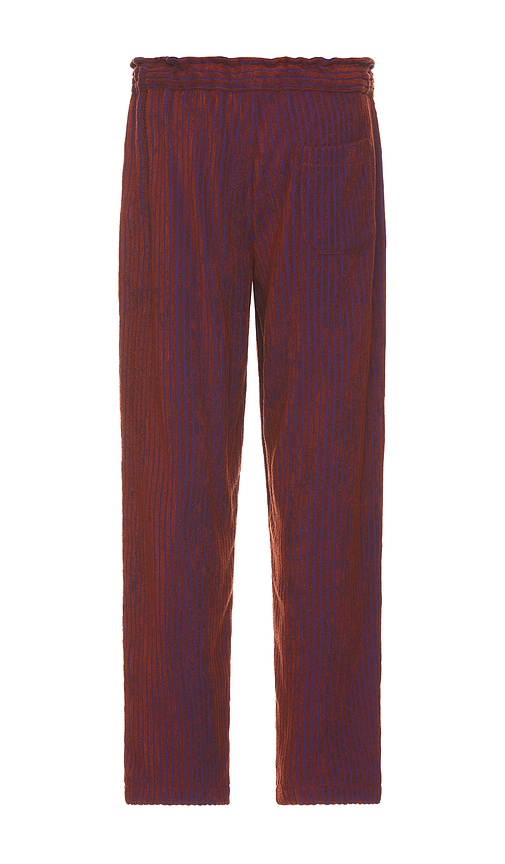 Shop Oas Deep Cut Ayora Terry Pants In Rusty Red