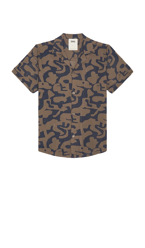 Morel Puzzlotec Cuba Net Shirt in Grey,Navy. - size S (also in L, M, XL/1X)