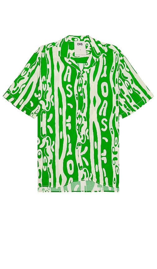 Shop Oas Verdant Jiggle Viscose Shirt In 绿色
