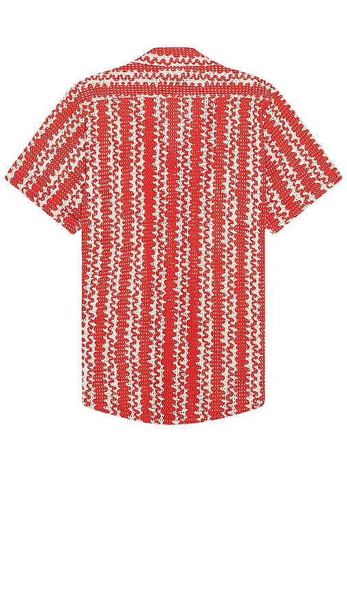 Shop Oas Scribble Cuba Net Shirt In Red