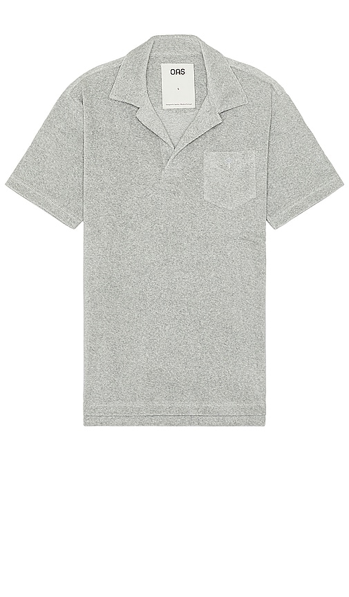 Oas Polo Terry Shirt In Grey Melange