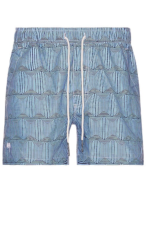 Oas Indigo Frame Swim Shorts In Blue