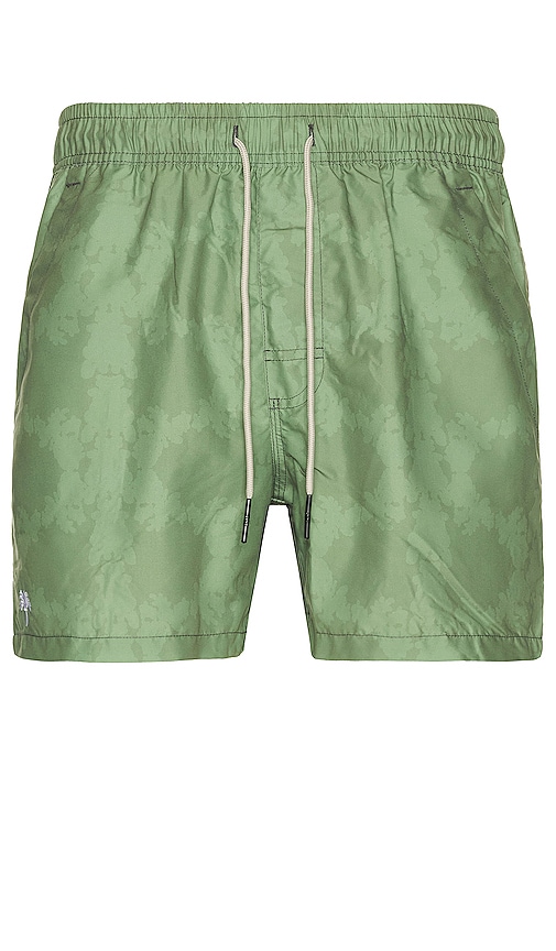 Oas Blurry Crown Swim Shorts In Green