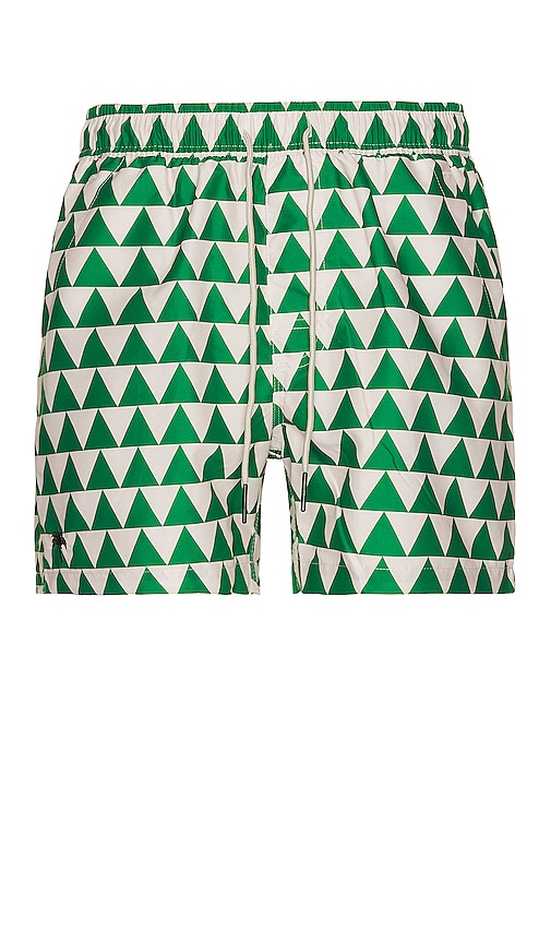 Shop Oas Triangle Jungle Swim Shorts In Green