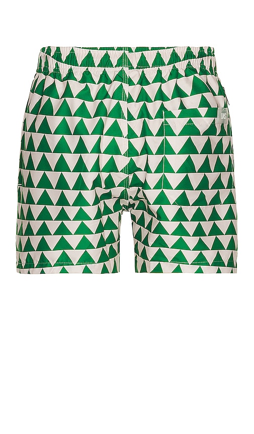 Shop Oas Triangle Jungle Swim Shorts In Green