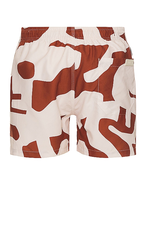 Shop Oas Russet Puzzlotec Swim Short In Red