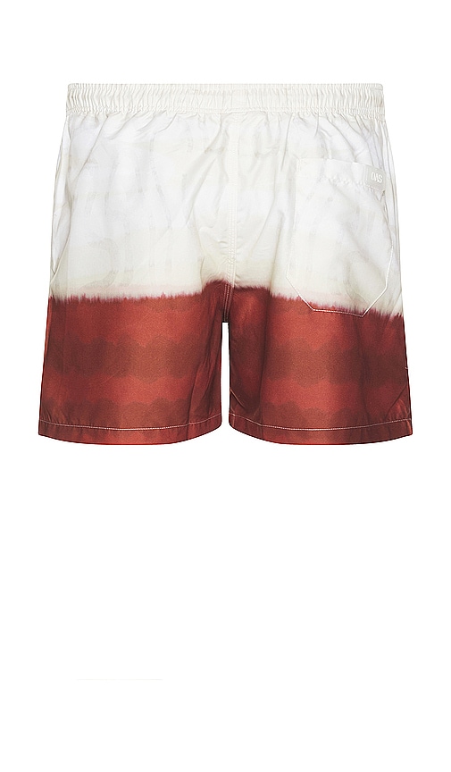 Shop Oas Vista Swim Shorts In 白色 & 红色