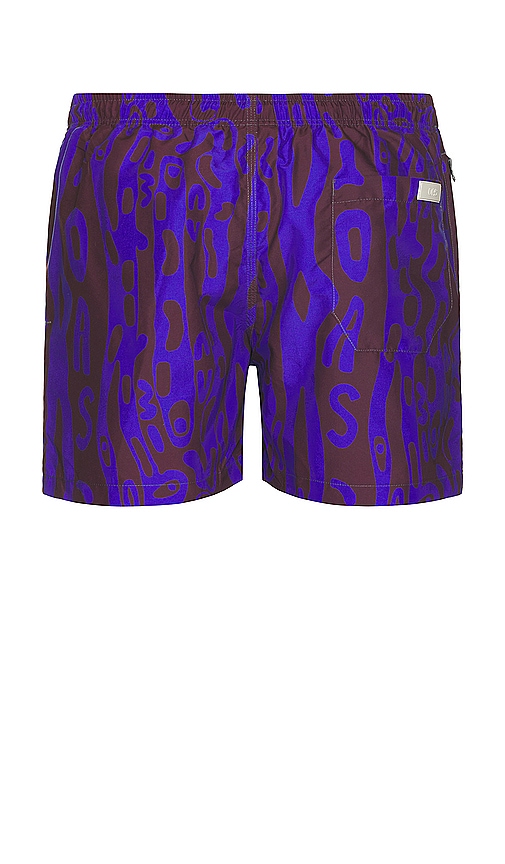 Shop Oas Thenards Jiggle Swim Shorts In 蓝色