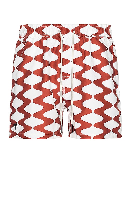 Oas Swim Shorts In Patterned Brown