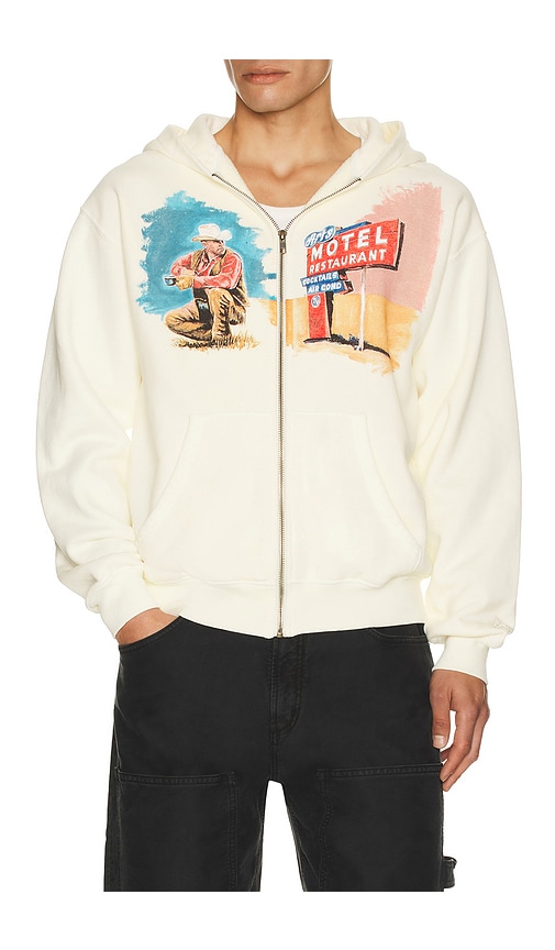 One Of These Days Mornings First Remark Zip Up Hoodie In White