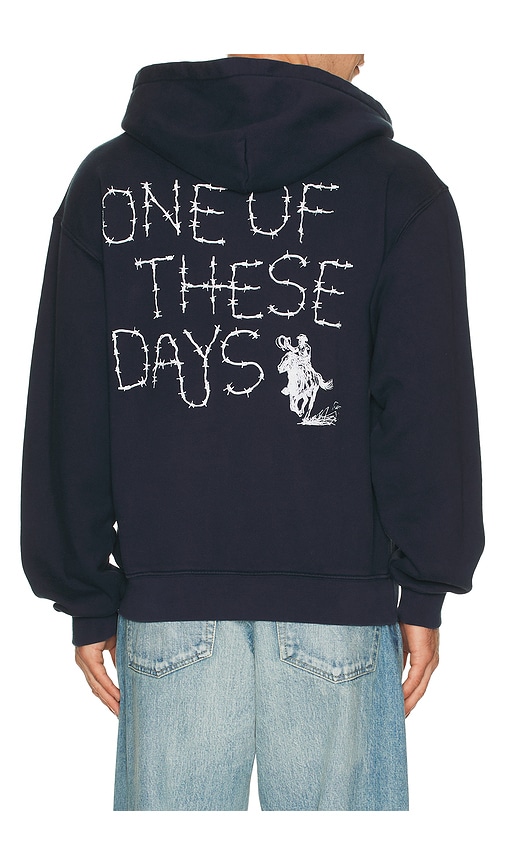One Of These Days Barbed Zip Up Hoodie In Blue