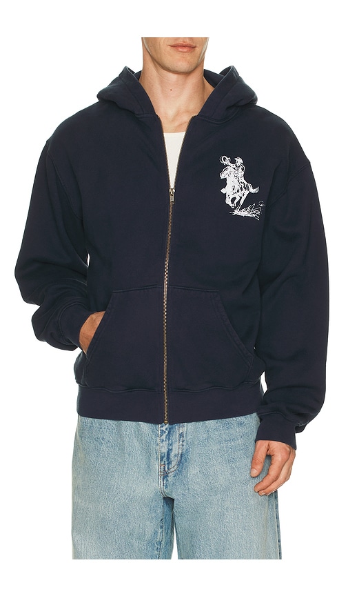 One Of These Days Barbed Zip Up Hoodie In Blue