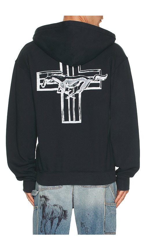 One Of These Days Mustang Cross Zip Up Hoodie In Black