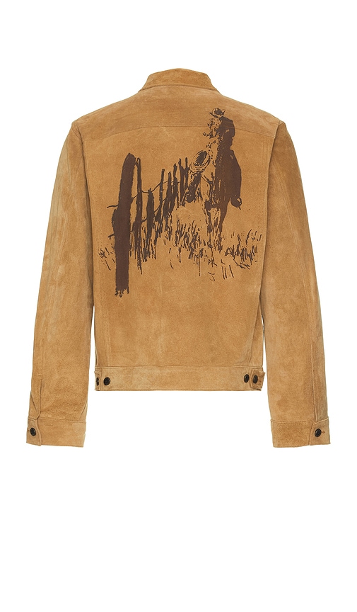 Shop One Of These Days Along The Fence Trucker Jacket In Tobacco Suede