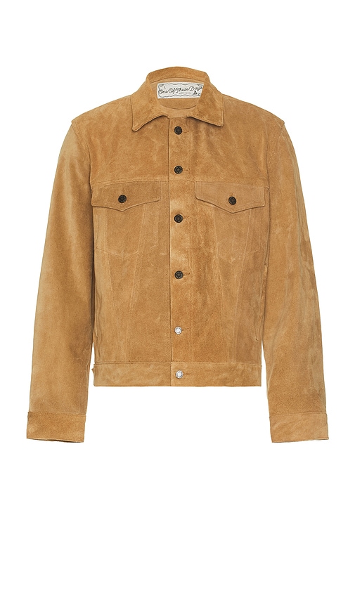 Shop One Of These Days Along The Fence Trucker Jacket In Tobacco Suede