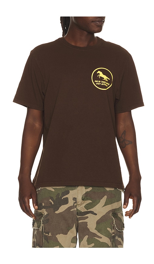 ONE OF THESE DAYS T-SHIRT PAINTED en Brown. Taille L. Also en S, M, XL/1X, XXL/2X.