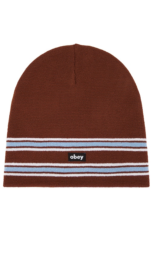 Obey Bass Beanie In Brown