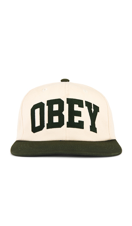 Obey Collegiate 6 Panel Strapback In Neutral