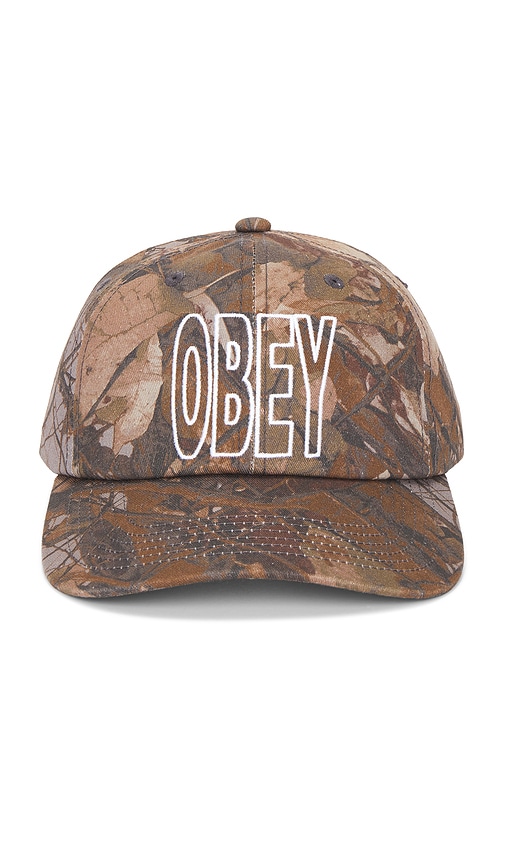 Obey Outline Pigment 6 Panel Velcro Back Hat