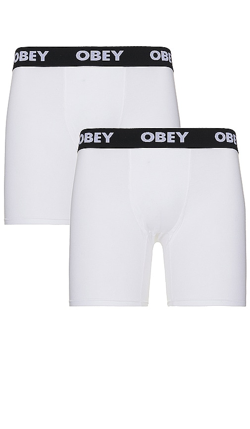 Obey Established Works 2 Pack Boxer Briefs in White