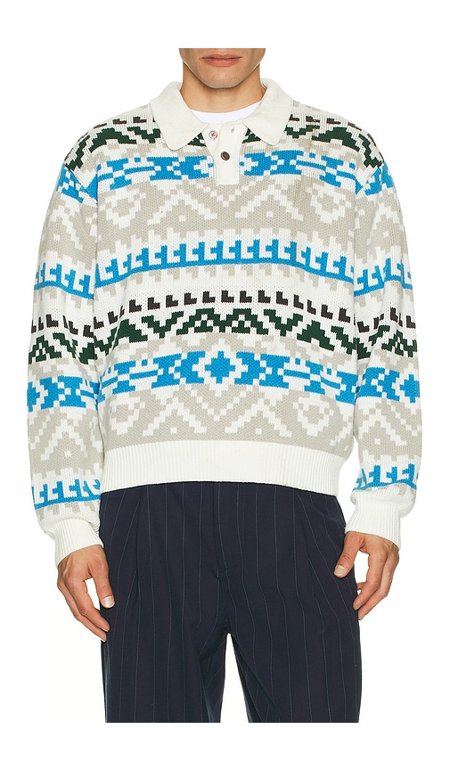  Obey Polo-sweatshirt Geo In White. Größe M. Also In L, Xl/1x. 