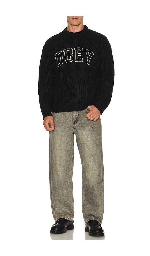  Obey Strick Collegiate In Black. Größe M. Also In Xl/1x. 