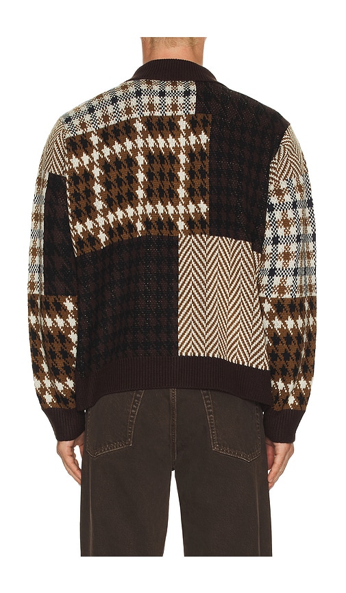 Obey Patchwork Cardigan In Brown