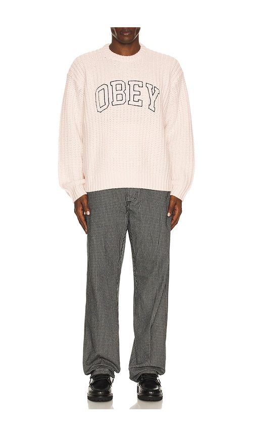  Obey Strick Collegiate In Cream. Größe S. Also In M, L, Xl/1x. 