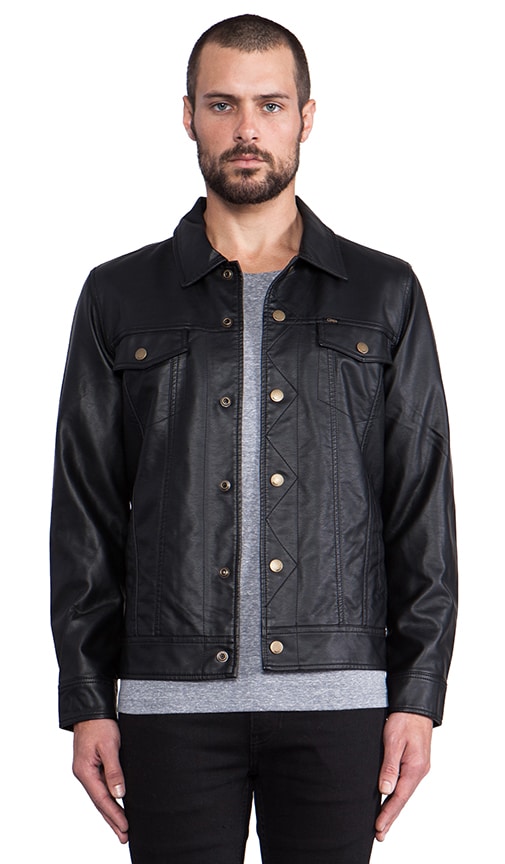 Obey faux leather jacket cheap mens