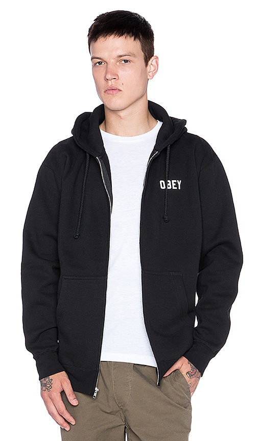 obey zip hoodie